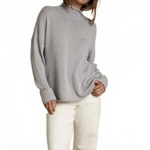 NEW PERFECTWHITETEE nova cashmere roll neck sweater in heather grey